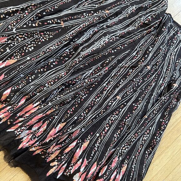 Midi Skirt Lace Batik Pattern Tulle Trim Women Sz 10 by Apt 9 - Picture 4 of 7